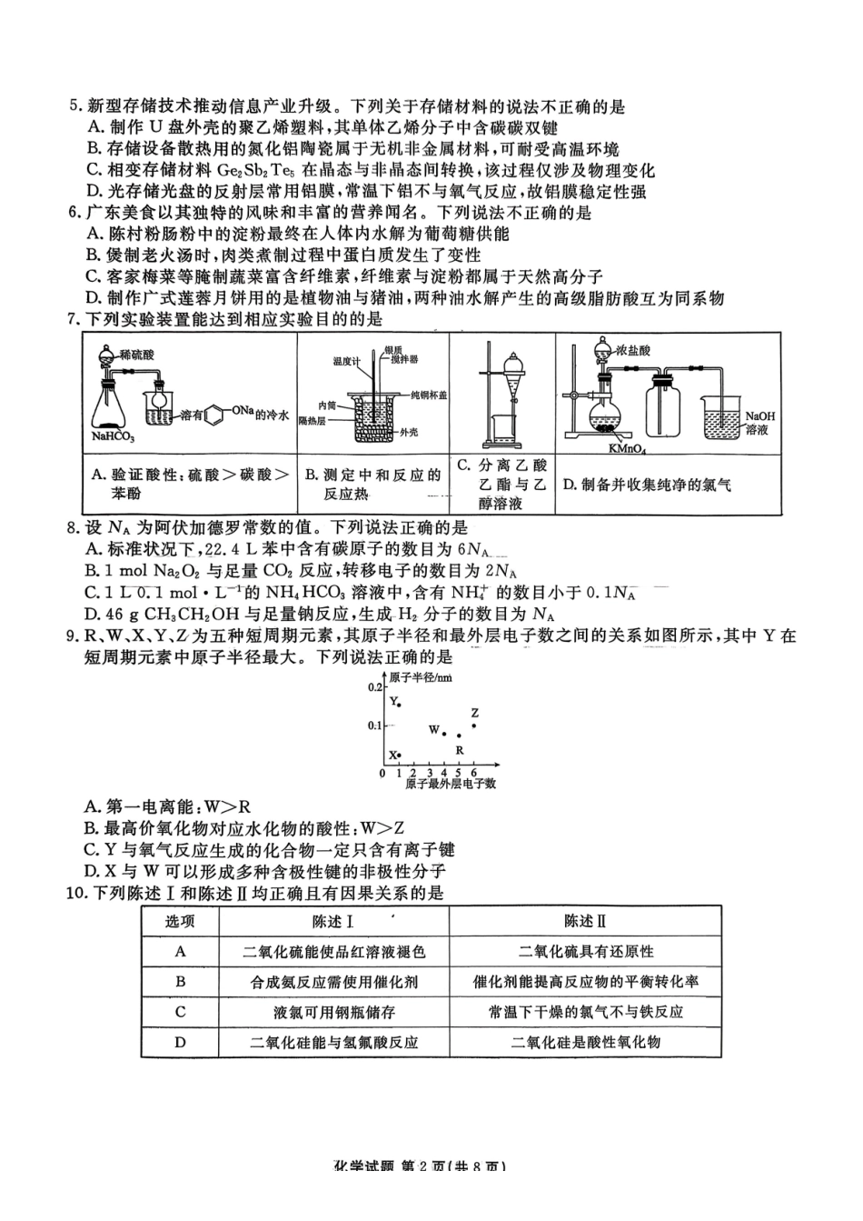 化学广东衡水金卷2025-2026学年2026届高三上学期12月联考(12.23-12.24).pdf_第2页