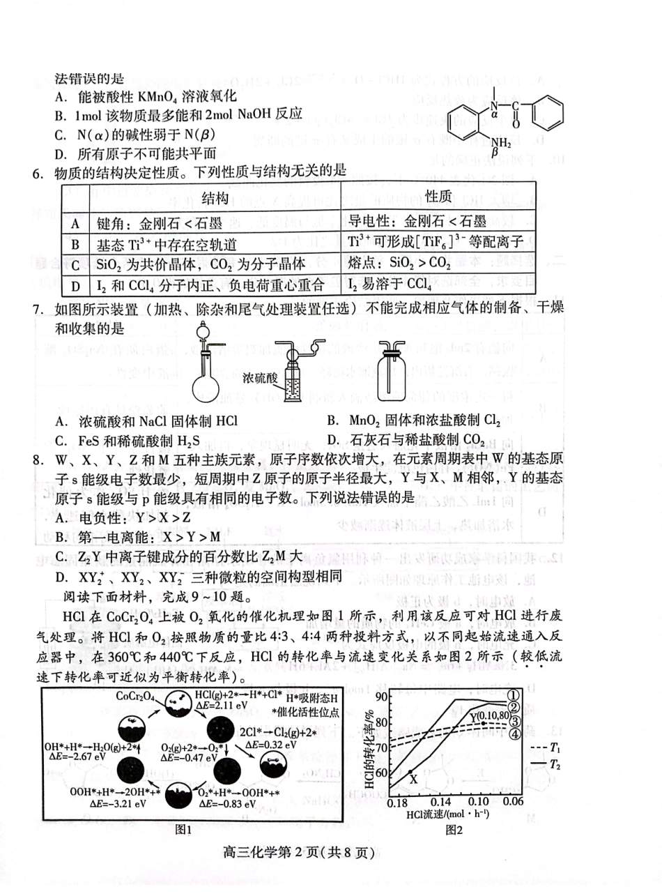 化学山东东营市、潍坊市2026年高三年级高考模拟考试(东营潍坊一模)（2.8-2.10）.pdf_第2页