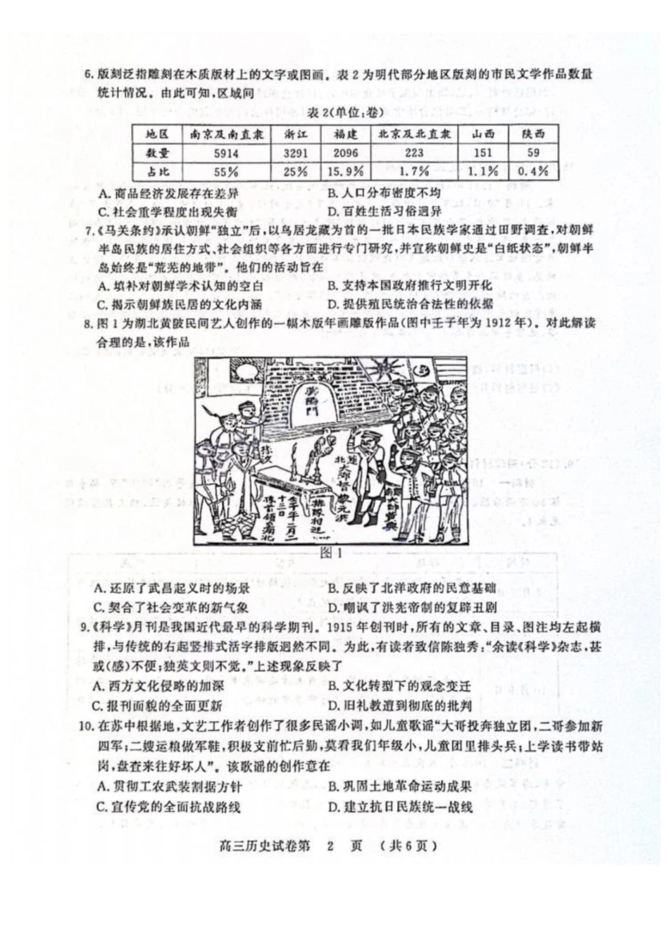江苏南京市、盐城市2026届高三第一次模拟考试历史.pdf_第2页