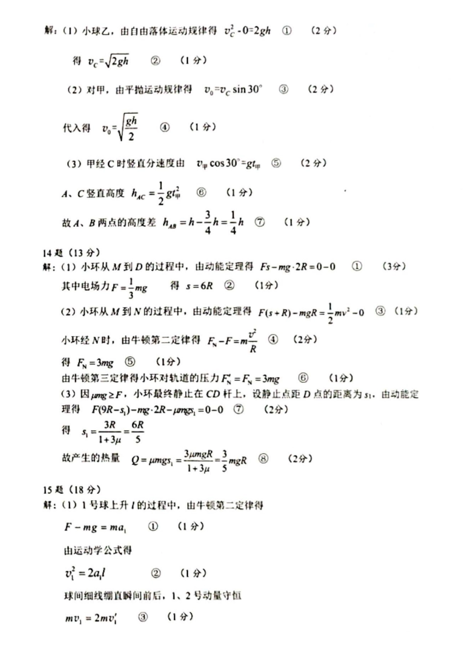 九龙坡区高2026届学业质量调研抽测（第一次）物理答案.pdf_第2页