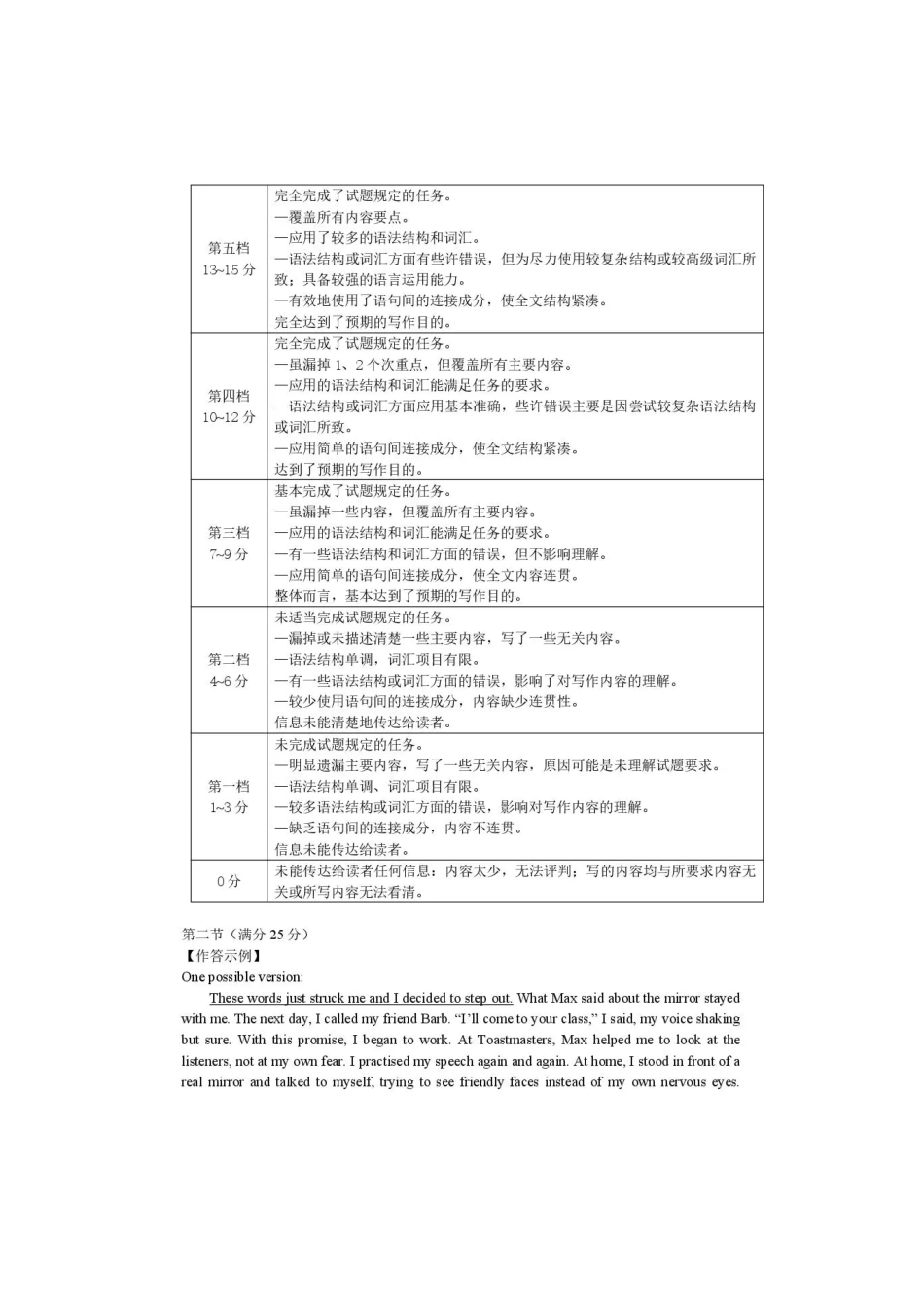 泉州市2026届高中毕业班质量监测（二）英语答案.pdf_第2页