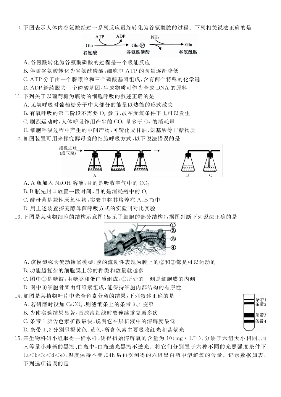 生物(A卷版)安徽皖江名校联盟2025-2026学年上学期高一期末考试(2.6-2.7).pdf_第3页