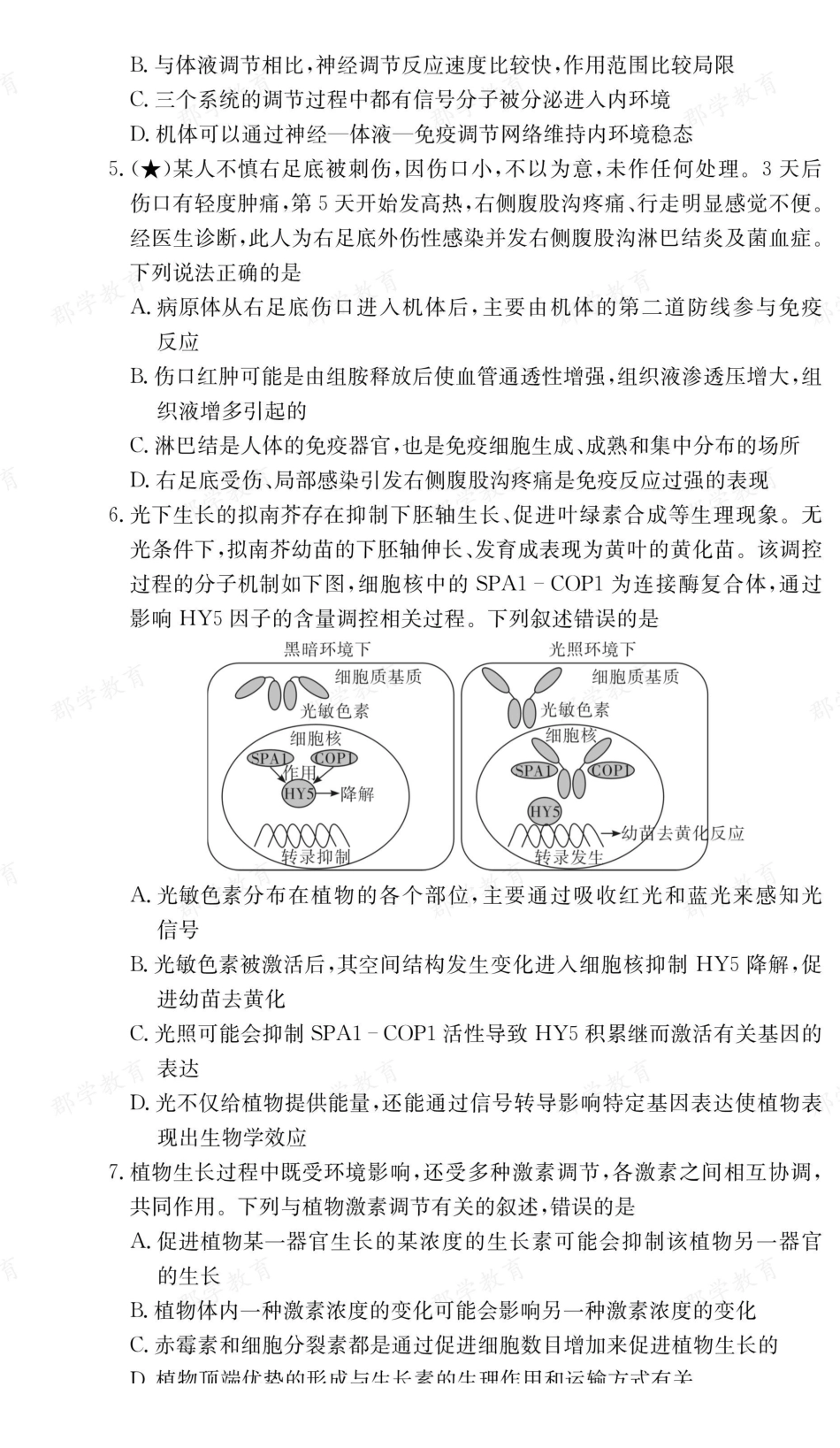 生物【全国前五高中】湖南长郡中学2025-2026高二上学期期末考试（1.26-1.28）.pdf_第2页