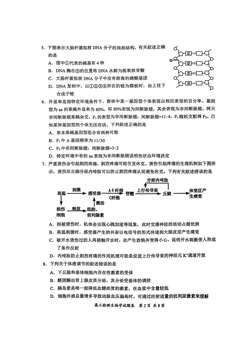 生物+答案湖南益阳市、常德市2025-2026学年度上学期高三年级检测考试(常德益阳一模)(2.4-2.6).pdf_第2页