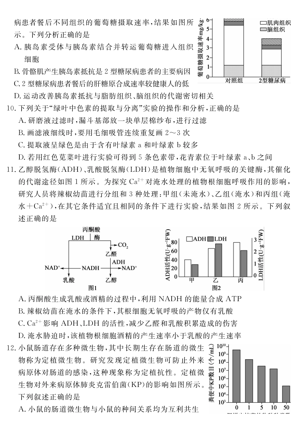 生物+答案四川黄冈八模2026届高三年级模拟测试卷(一)(1.26-1.27).pdf_第3页