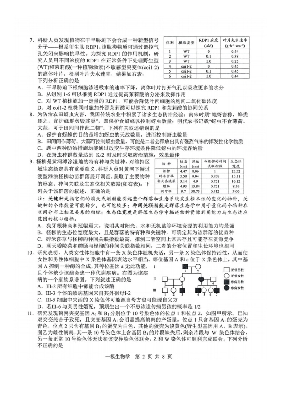 生物江西上饶市2026届高三年级第一次高考模拟考试(上饶一模)(1.29-1.30).docx_第2页