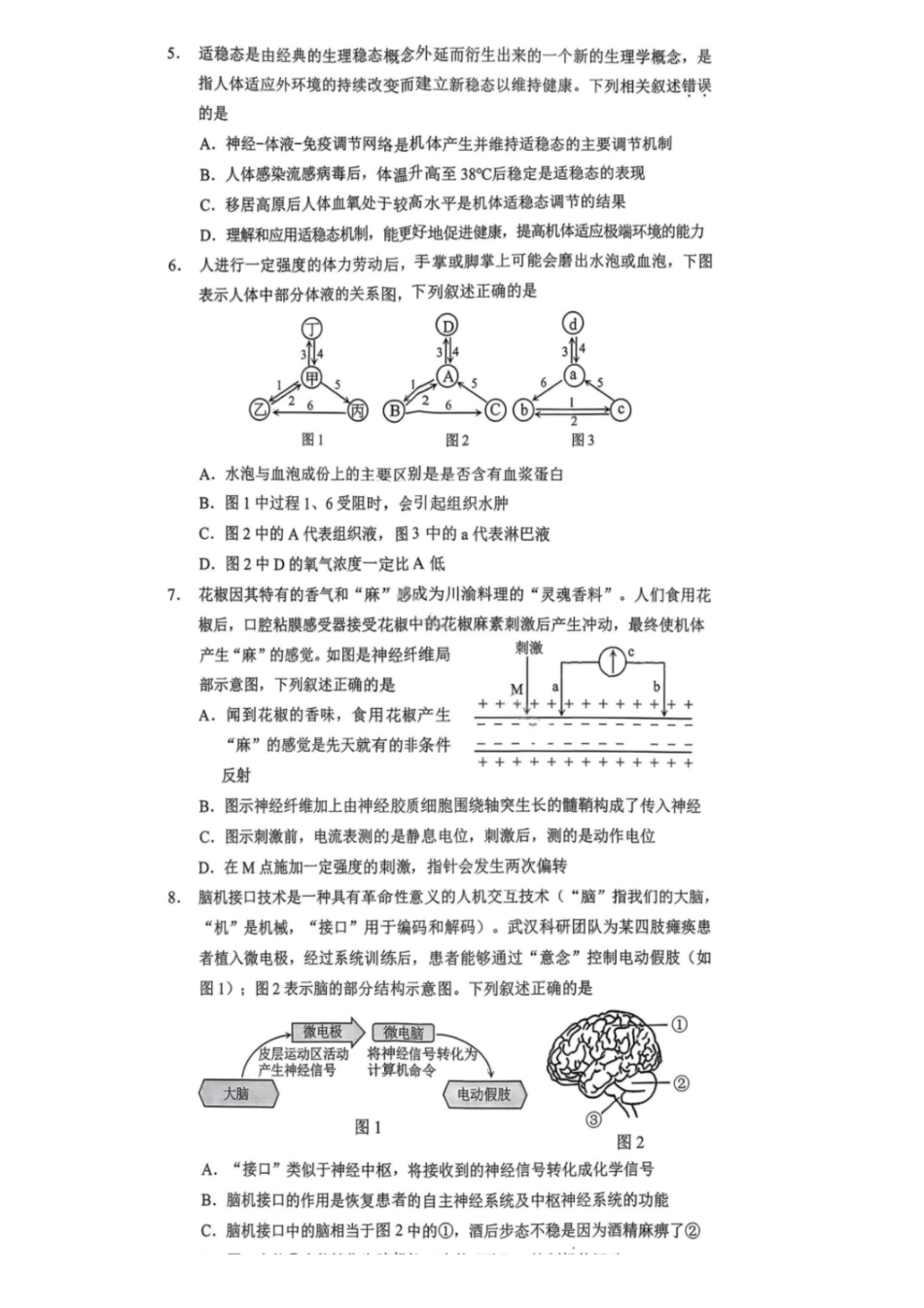 生物重庆市康德教育2027届重庆市高二上学期1月期末考试(1.26-1.27).pdf_第2页