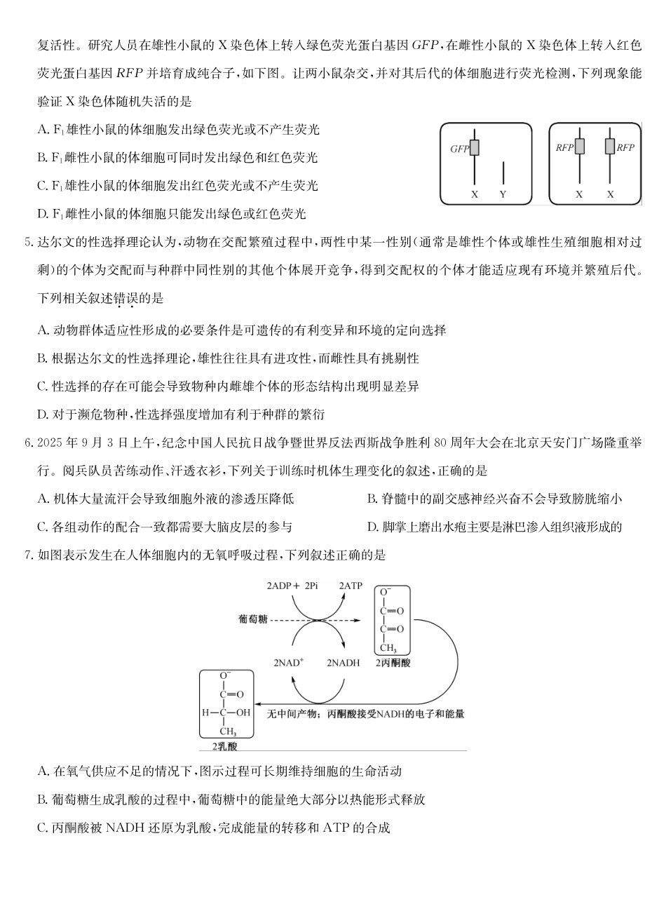 十堰市2026年高三年级元月调研考试生物.pdf_第2页