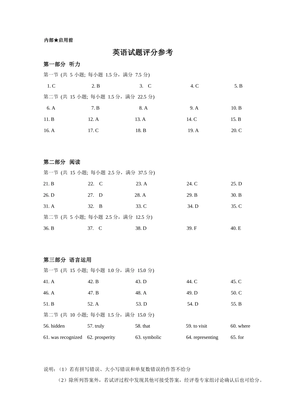 英语参考答案湖北武汉市武昌区2026届高三年级上学期期末质量检测(武昌元调)(1.29-1.30).docx_第1页