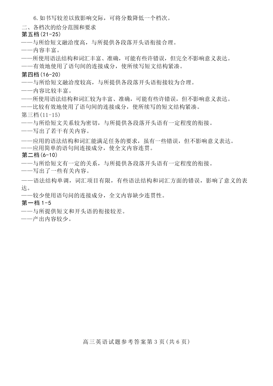 英语官方答案-山东泰安市高三一轮检测（泰安一模）.docx_第3页