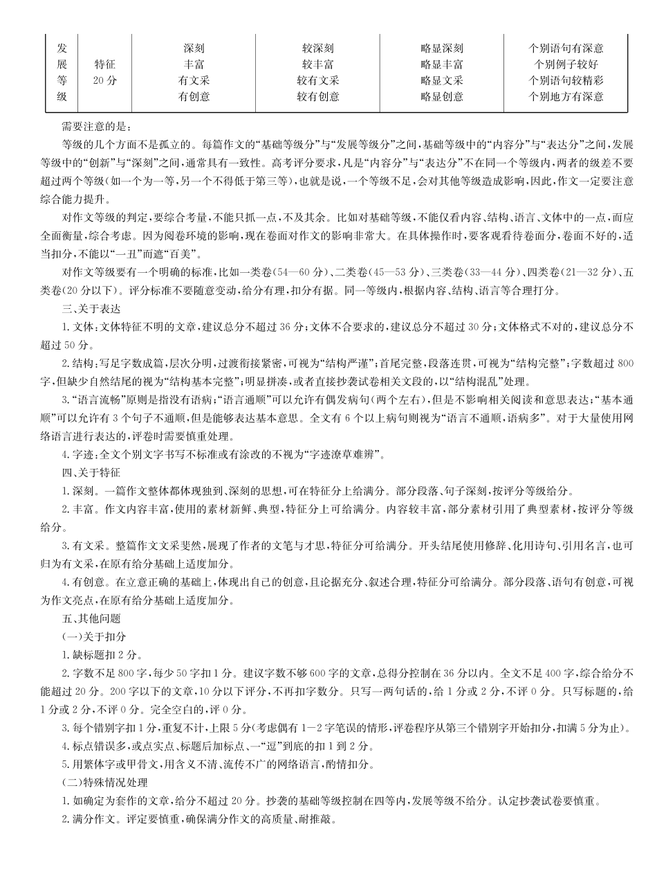 语文(下标G)评分细则九师联盟2026届高三第6次质量检测（2.6-2.7）.pdf_第2页