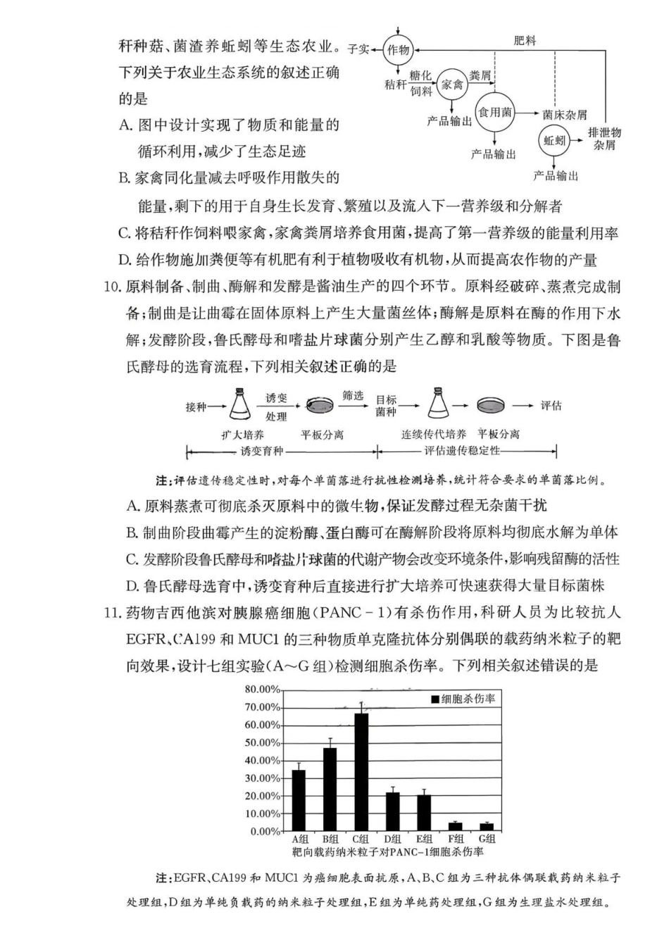 长沙市一中2026届高三月考试卷（六）生物+答案.pdf_第3页