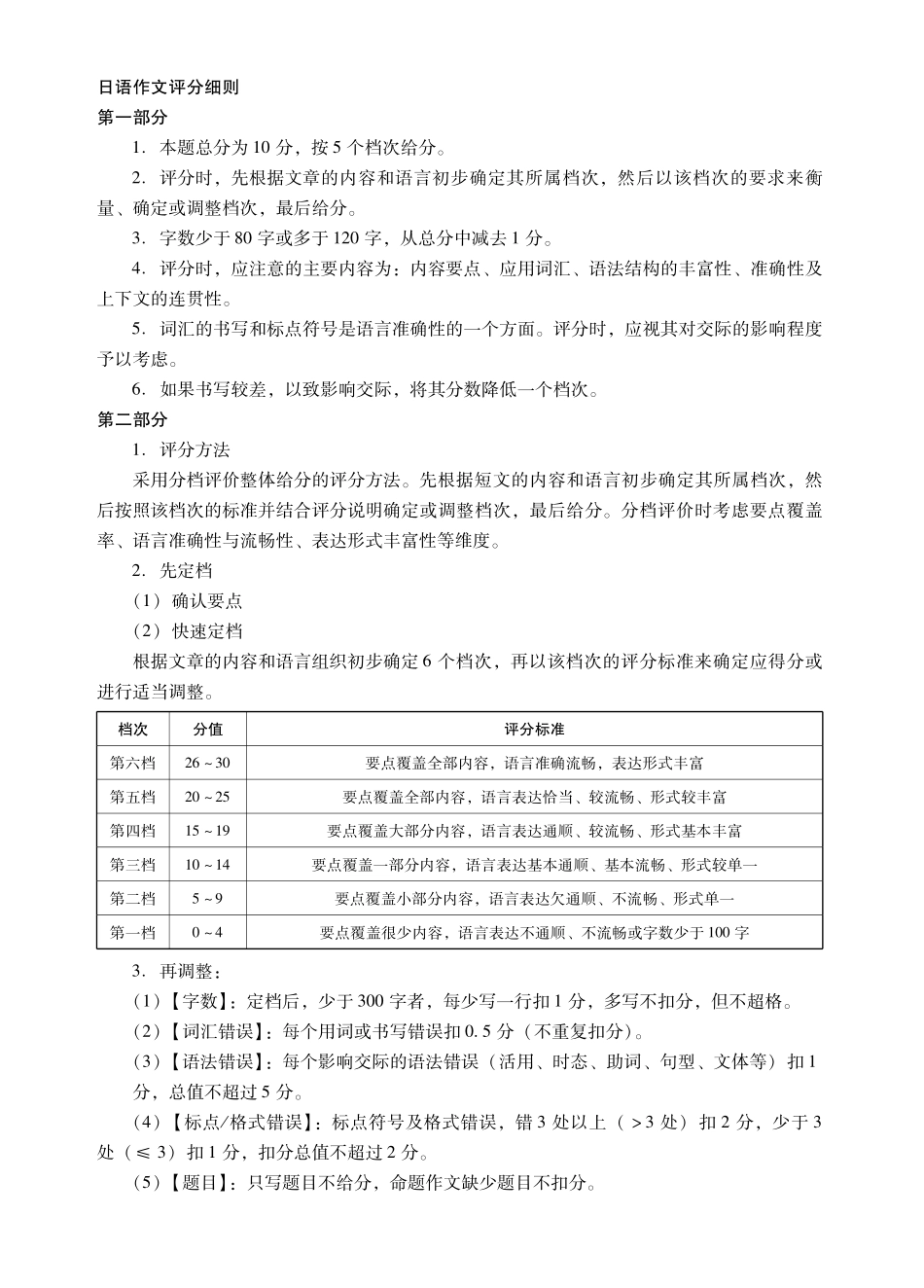 肇庆市2026届高中毕业班第一学期末教学质量监测日语答案.pdf_第2页