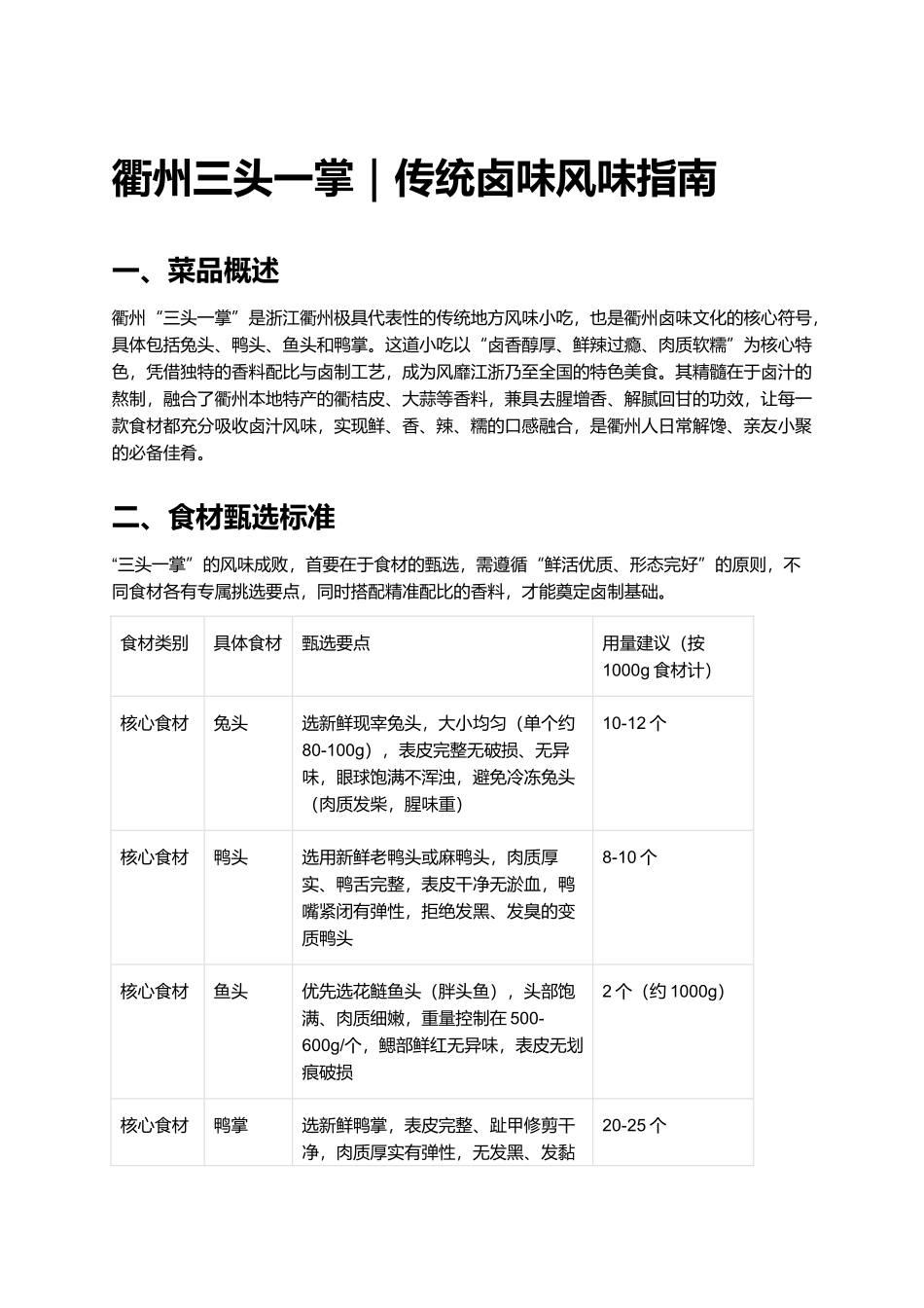 衢州三头一掌｜传统卤味风味指南.docx_第1页