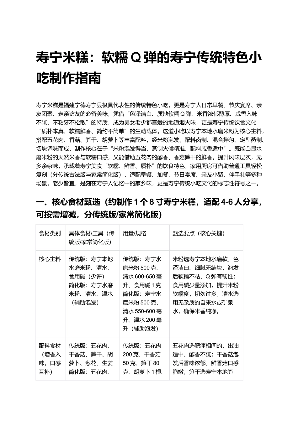寿宁米糕：软糯Q弹的寿宁传统特色小吃制作指南.docx_第1页