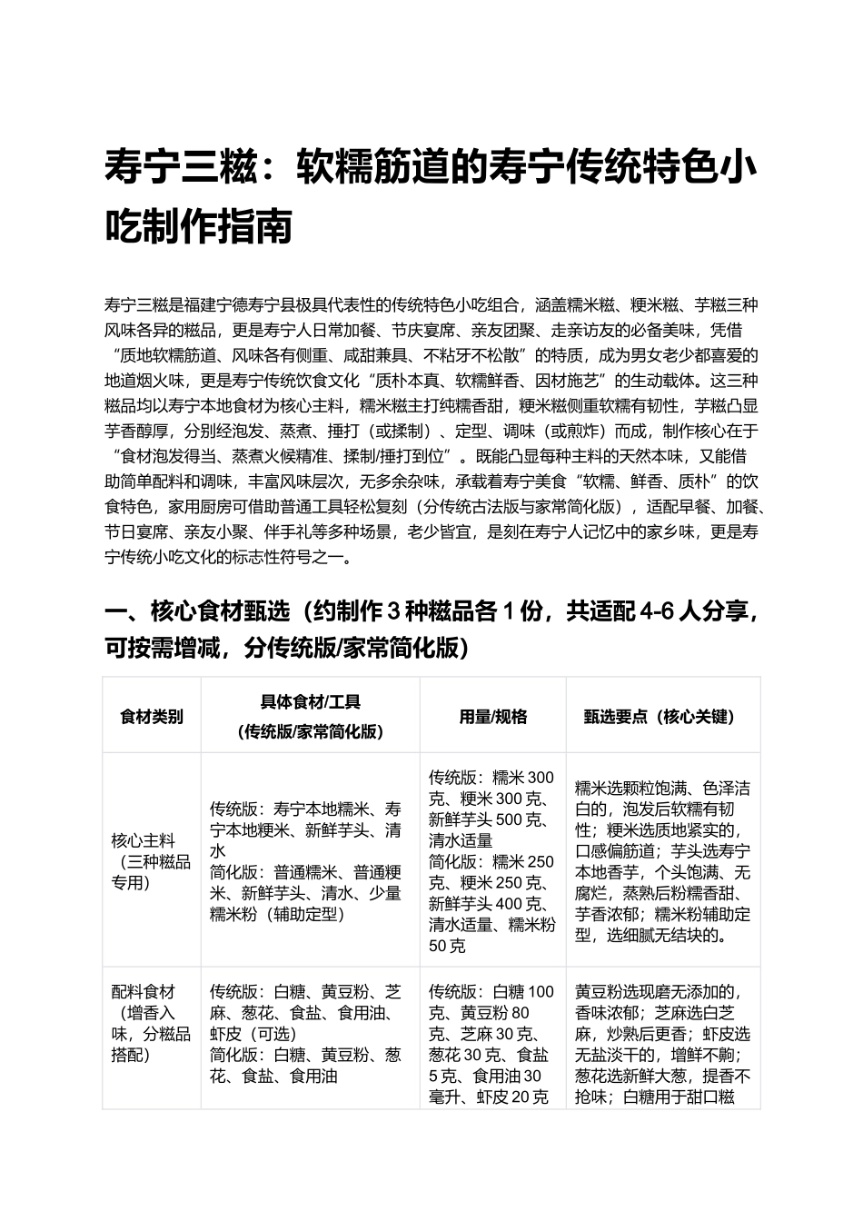 寿宁三糍:软糯筋道的寿宁传统特色小吃制作指南.docx_第1页