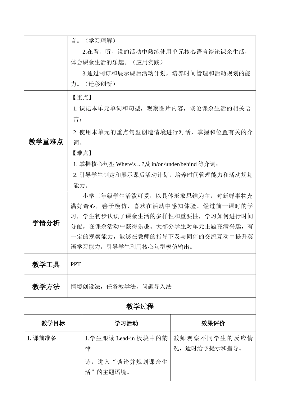 译林版英语三年级下册Unit4 第3课时 Wrap-up time（教学设计）.docx_第2页