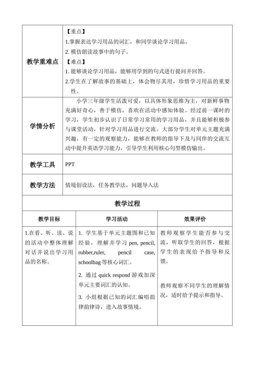 译林版英语三年级下册Unit1 第2课时 Story time（教学设计）.docx_第2页