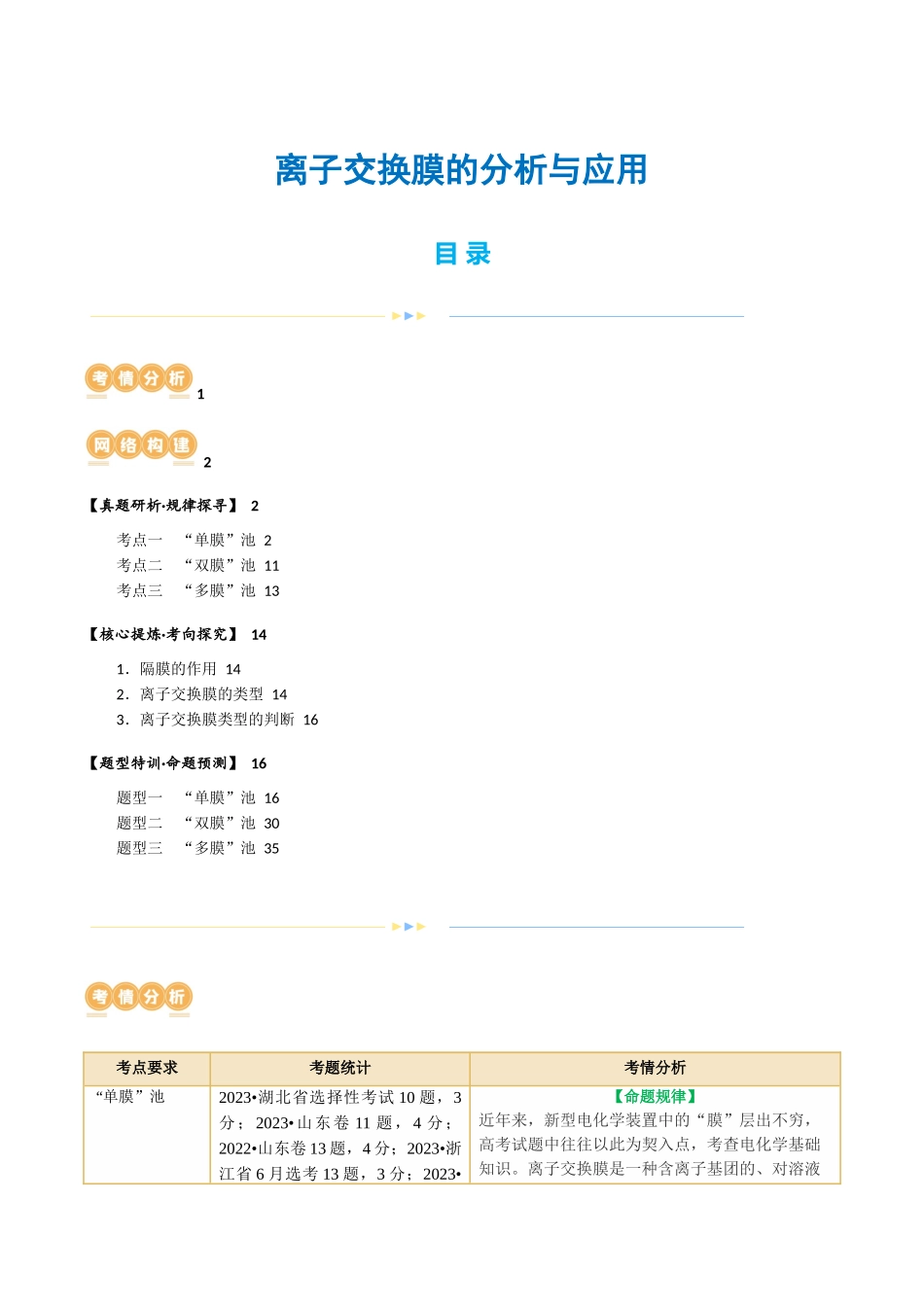 【化学二轮复习讲练测】重难点突破 离子交换膜的分析与应用(原卷版).docx_第1页