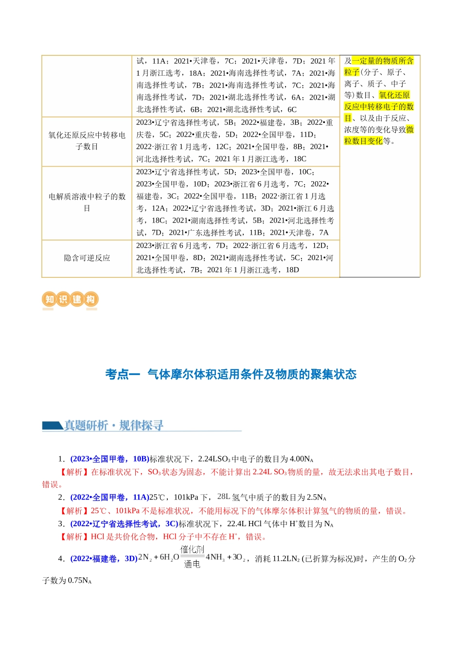 【化学二轮复习讲练测】专题02 化学计量及其应用(讲义)(解析版).docx_第3页