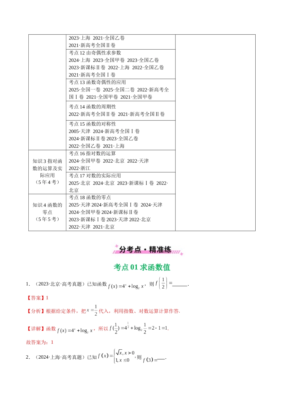 2021-2025年《5年高考数学真题》分类汇编-专题04 函数概念与基本初等函数18种常见考法归类（解析版）.docx_第2页