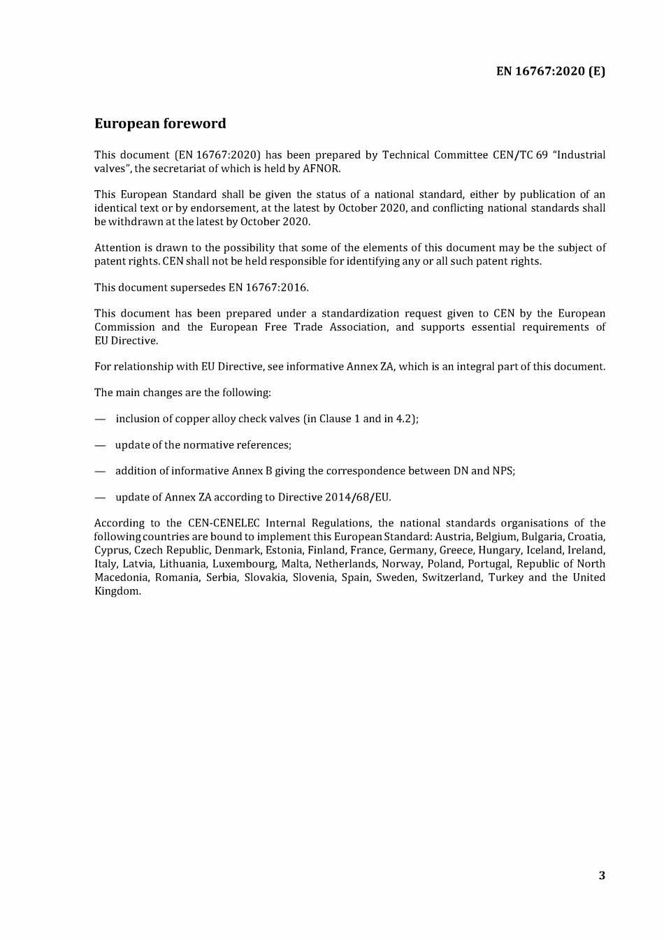 EN 16767-2020 工业阀门 金属止回阀.pdf_第3页