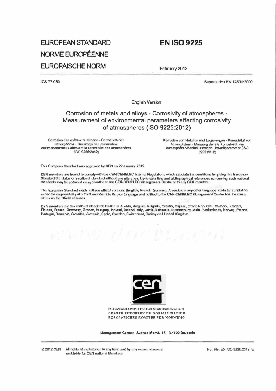 EN ISO 9225-2012 [高清版].pdf_第1页