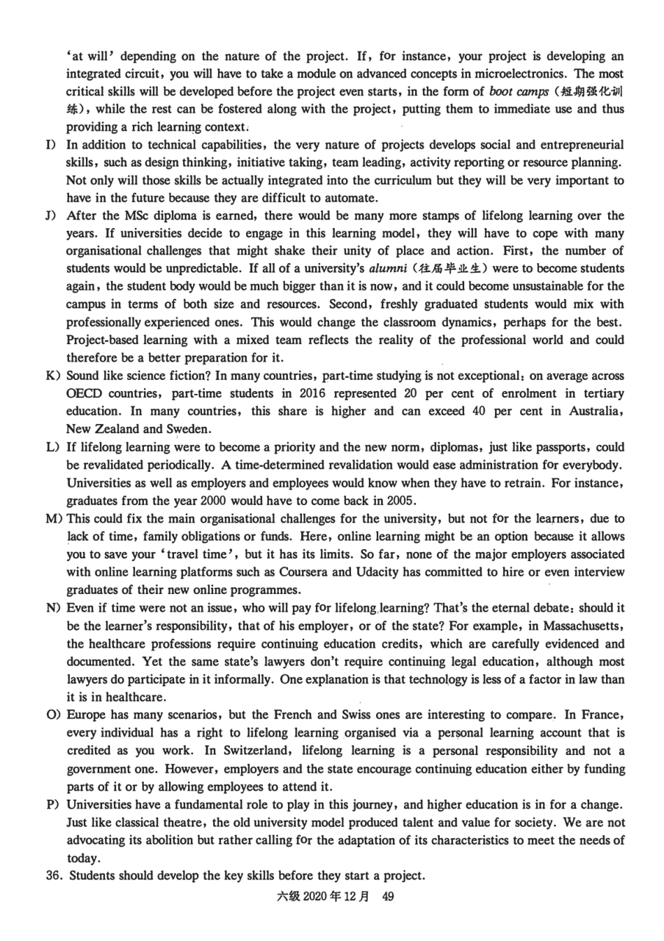 2020年12月英语六级真题第3套.pdf_第3页