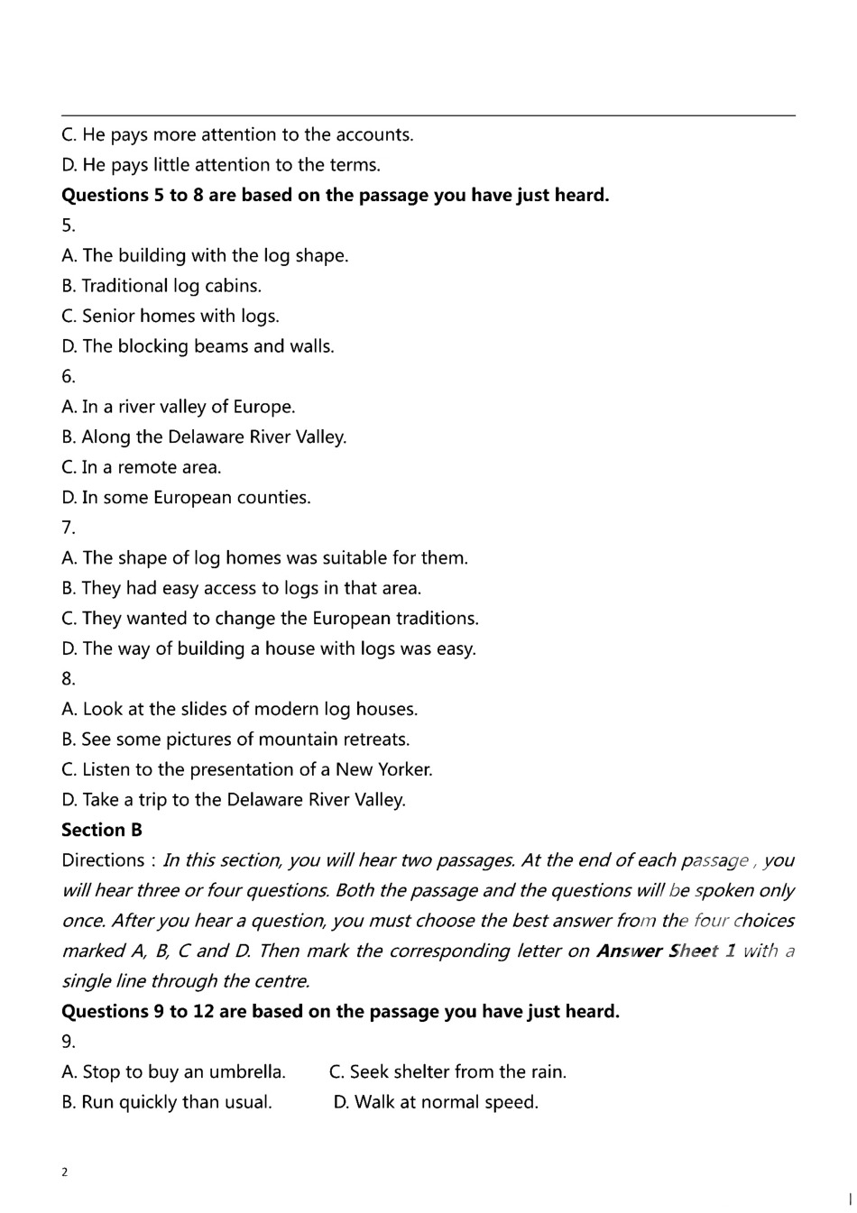 2024年12月英语六级押题密卷（NO.2）.pdf_第2页