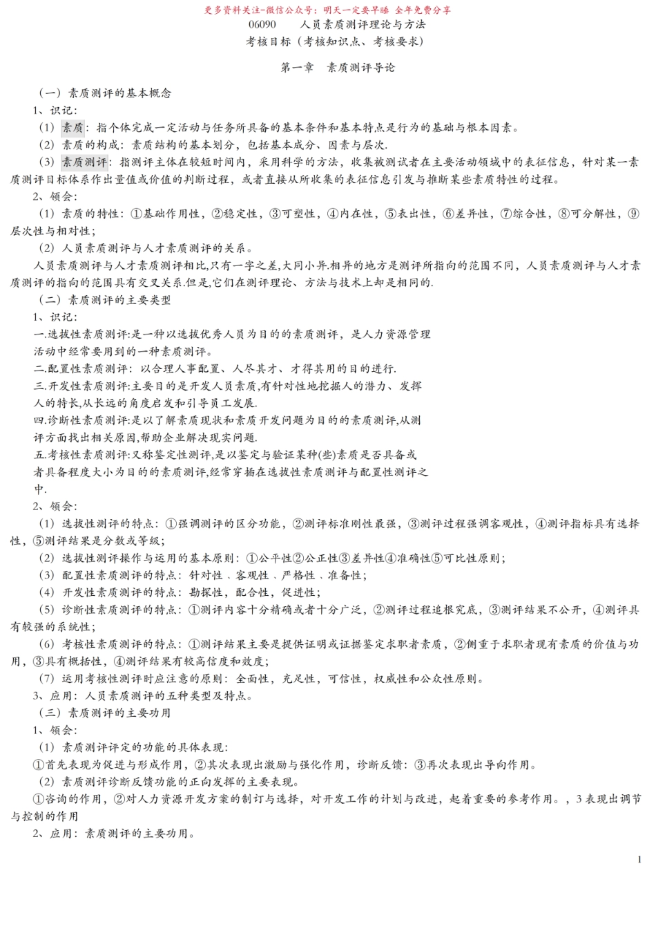 06090-人员素质测评理论与方法知识点.pdf_第1页