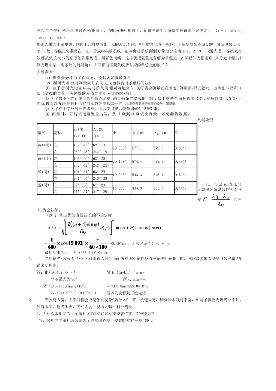 大学物理实验报告答案大全（实验数据集思考题答案）.pdf_第2页
