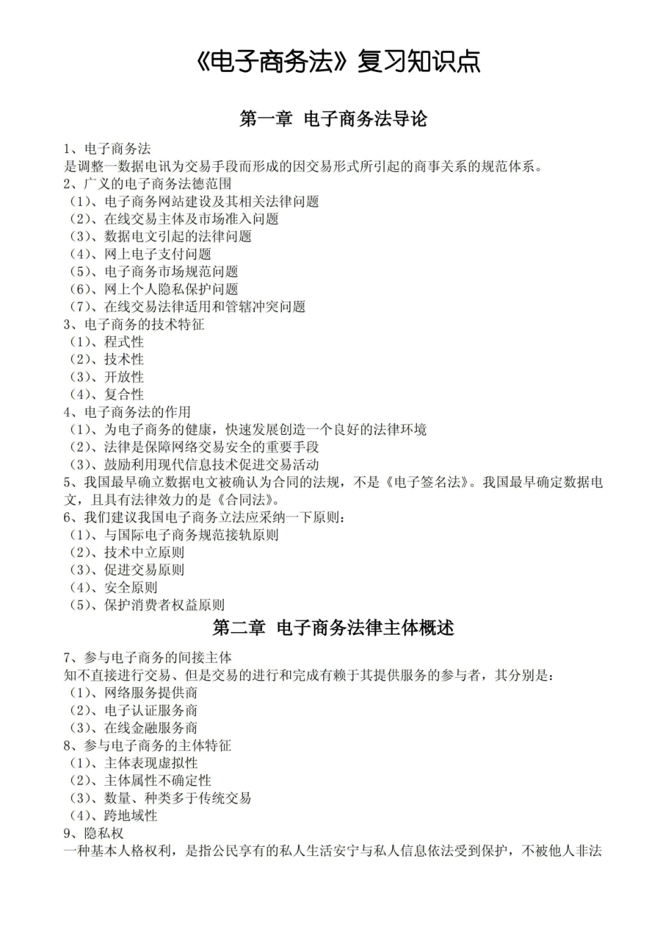 电子商务法复习知识点.pdf_第1页