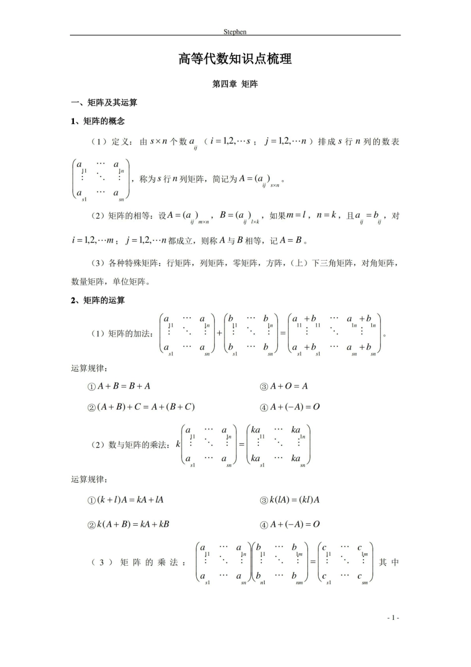 高等代数知识点梳理.pdf_第1页