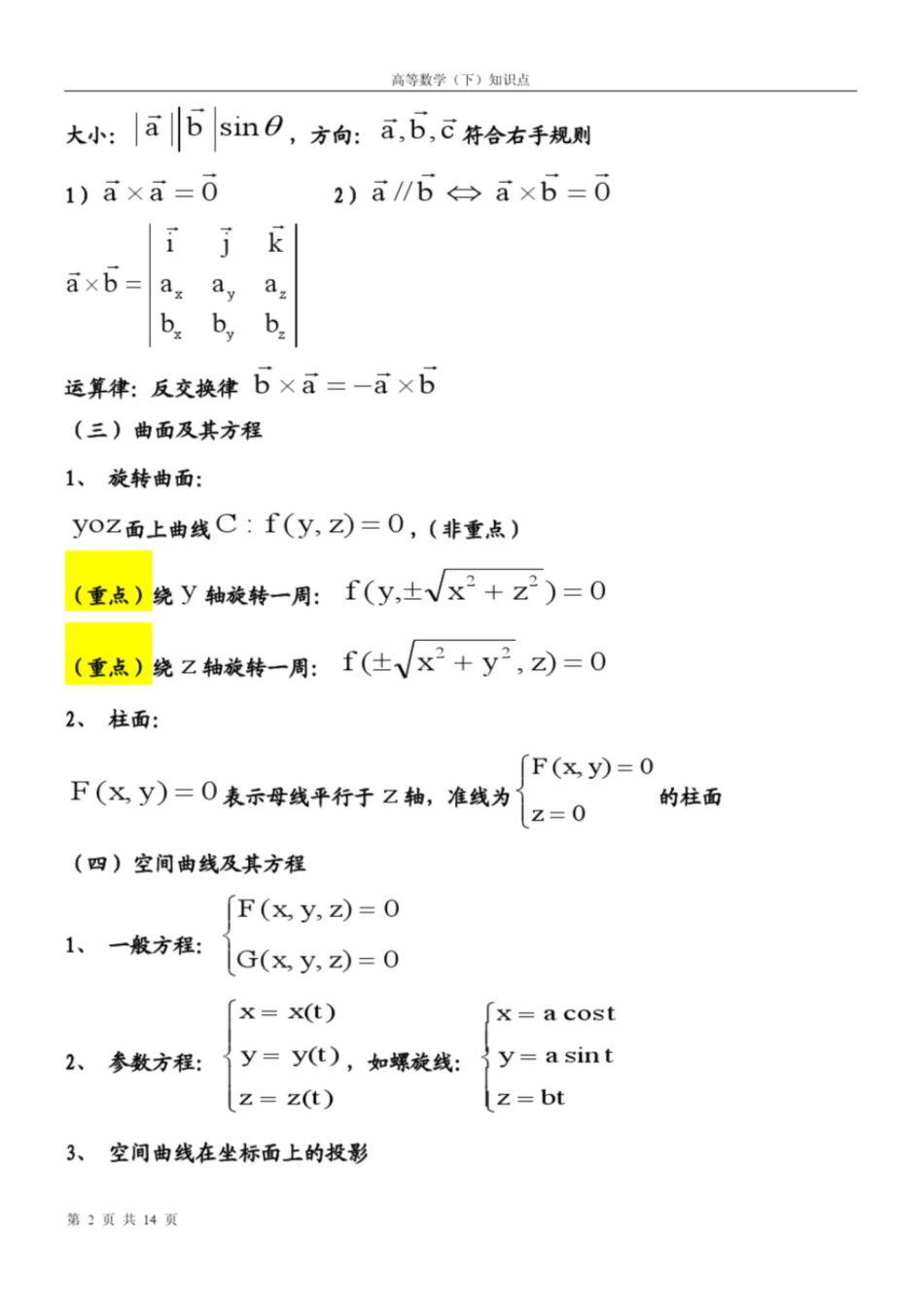 高数下册重要知识点.pdf_第2页