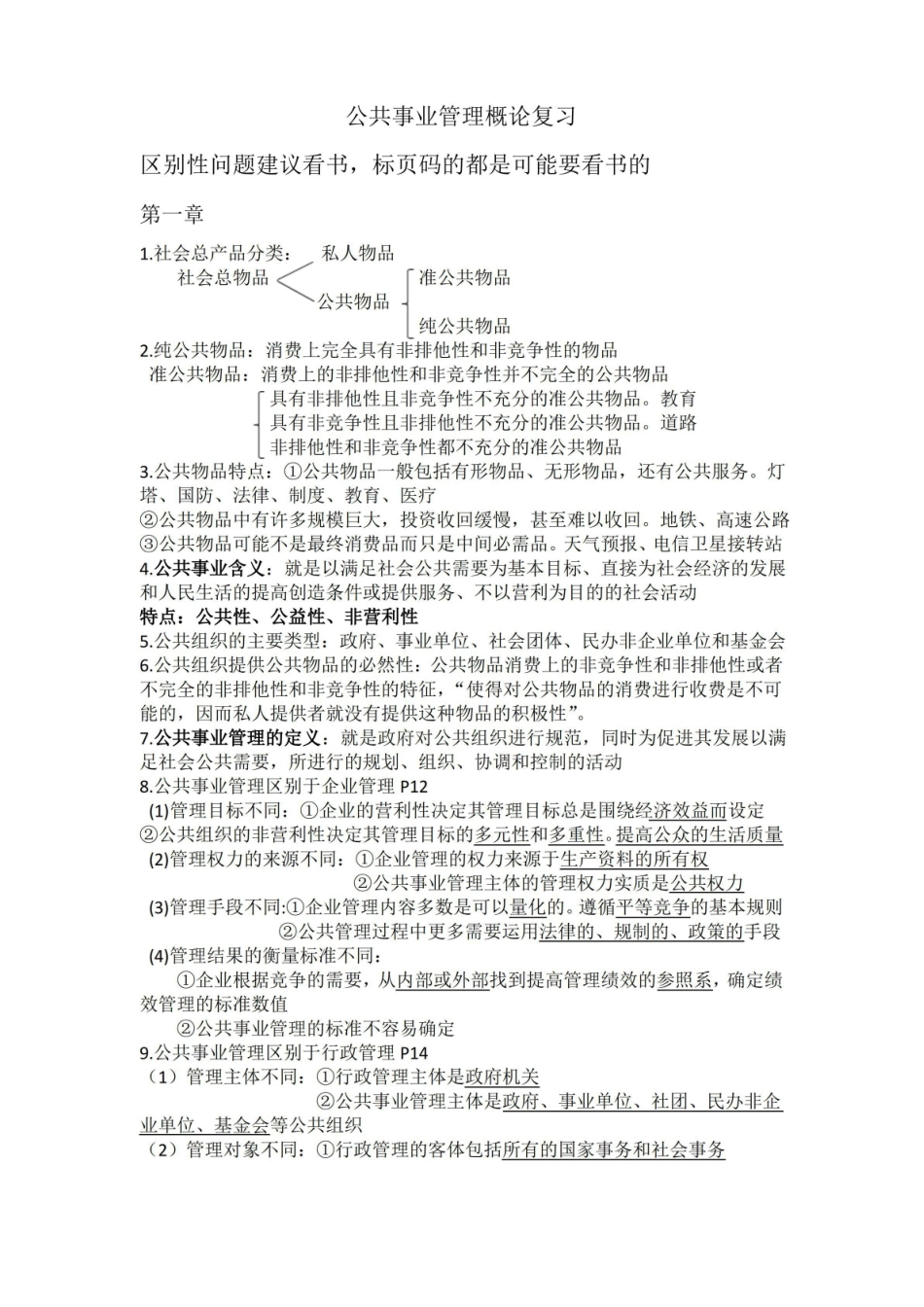 公共事业管理概论复习.pdf_第1页