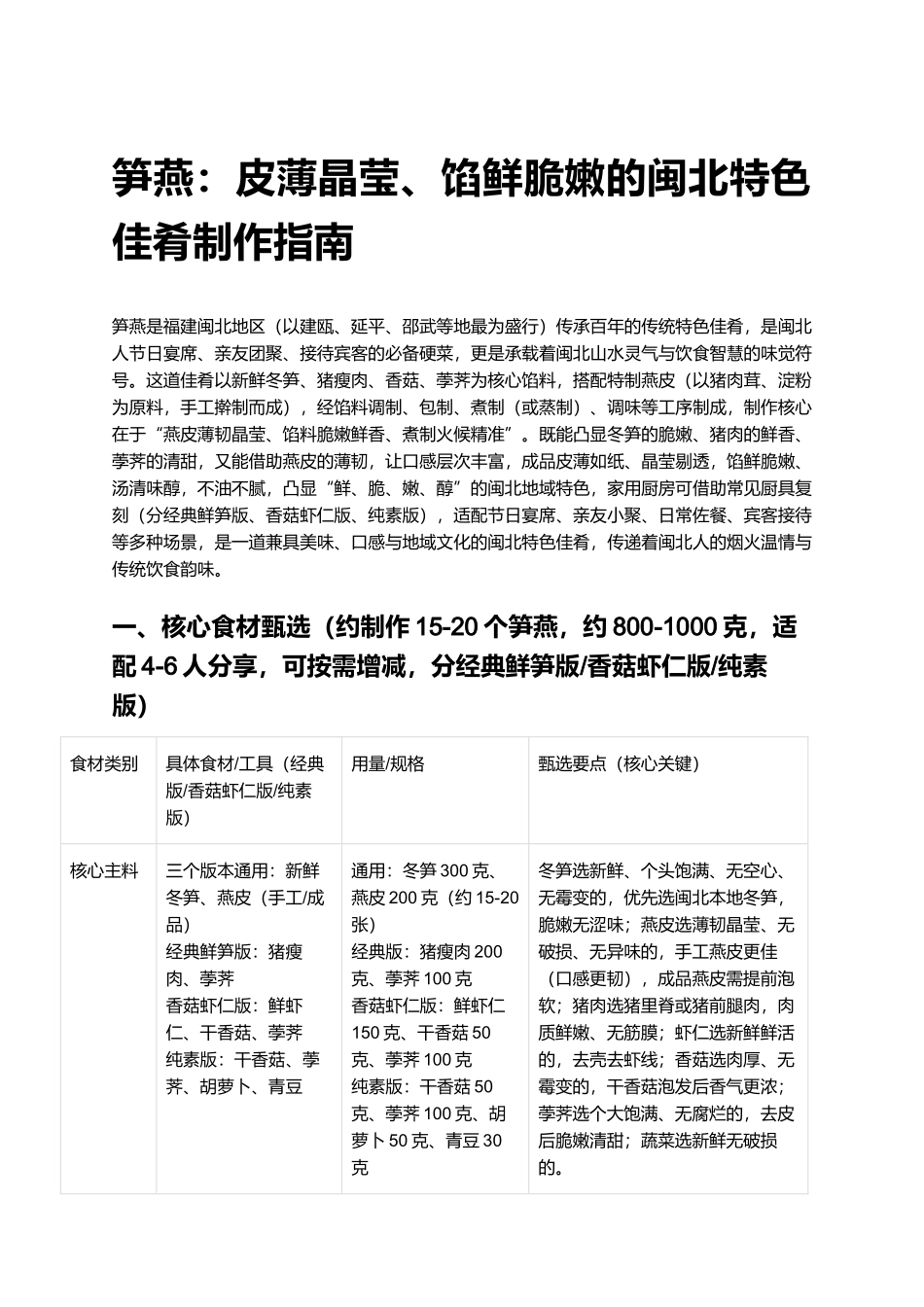 笋燕：皮薄晶莹、馅鲜脆嫩的闽北特色佳肴制作指南.docx_第1页