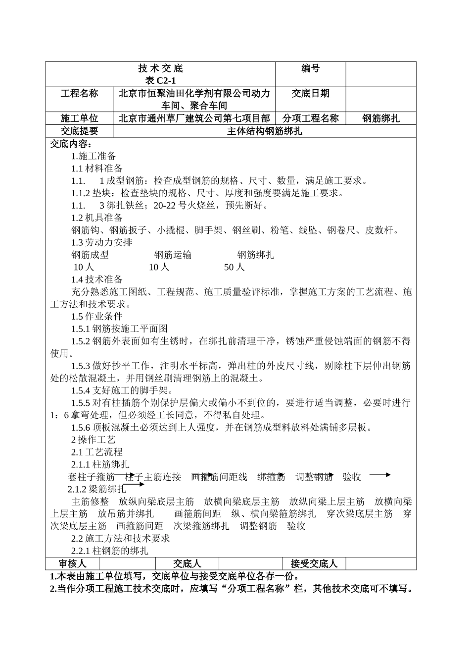 技 术 交 底钢筋绑扎(1).doc_第1页