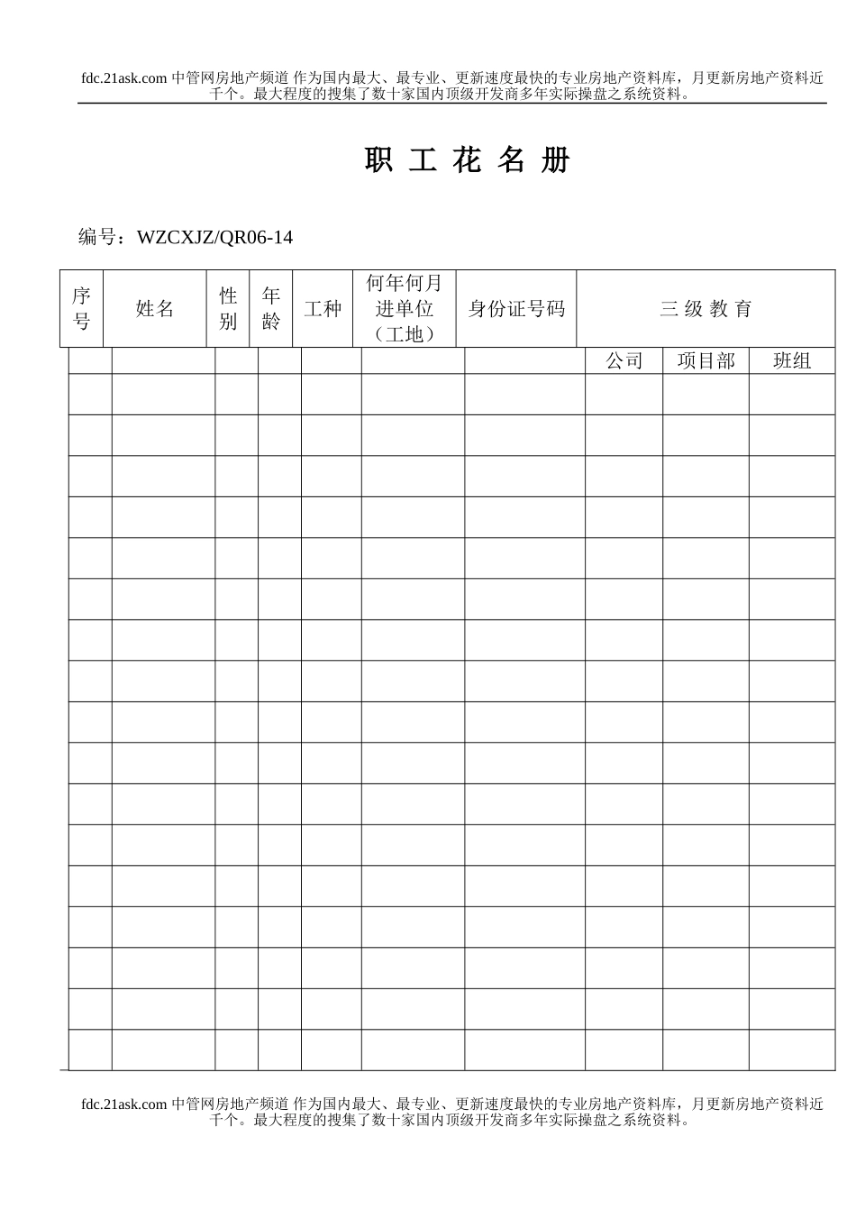 职工花名册(1).doc_第1页