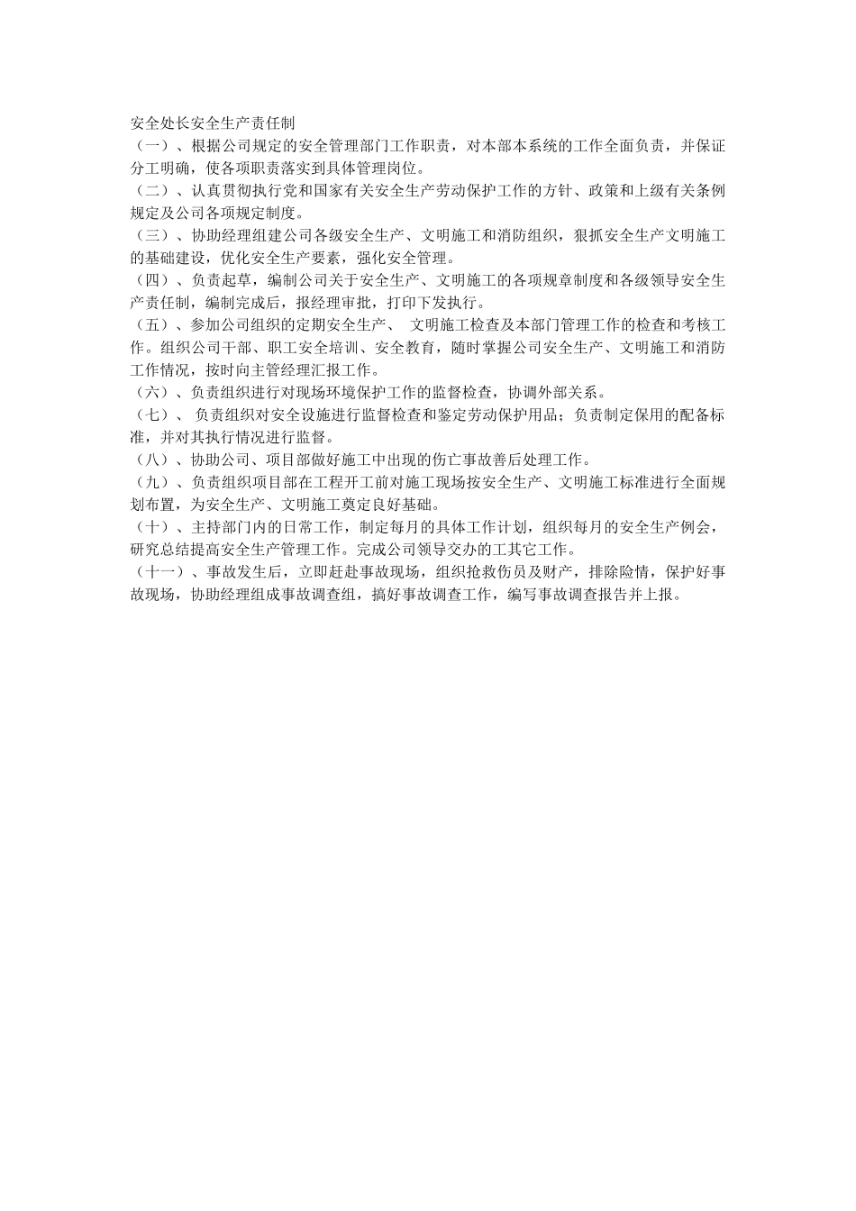 安全处长安全生产责任制(1).doc_第1页