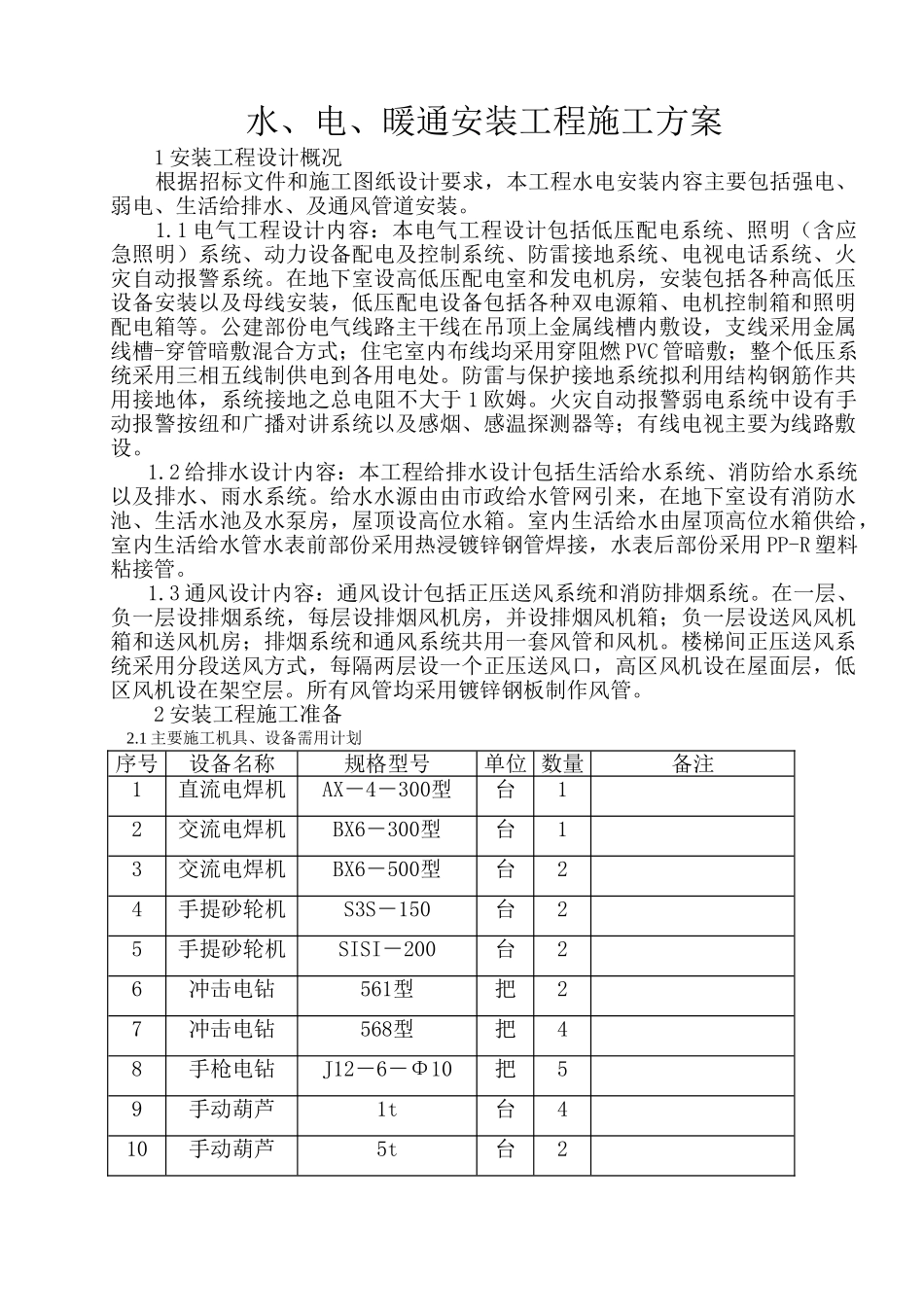 水电暖施工方案1(1).doc_第1页