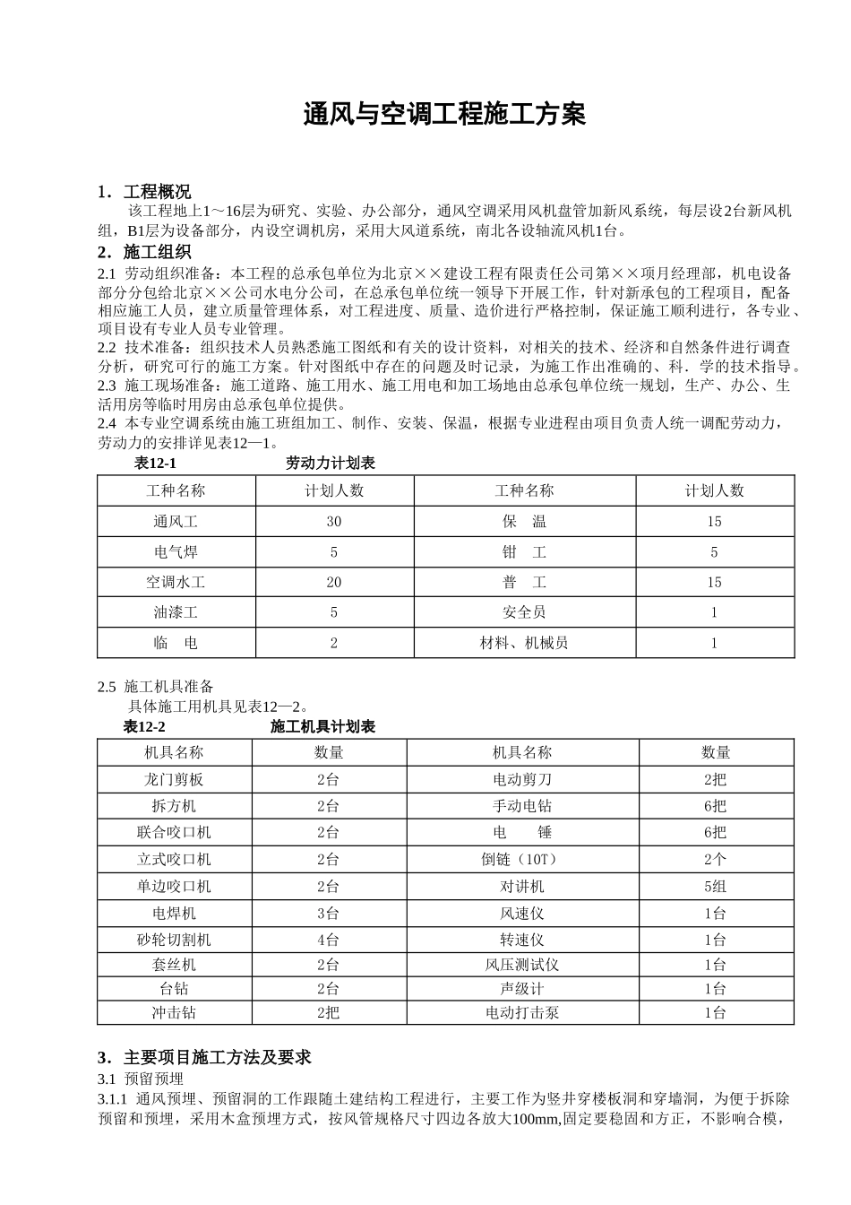 通风与空调工程施工方案(1).doc_第1页