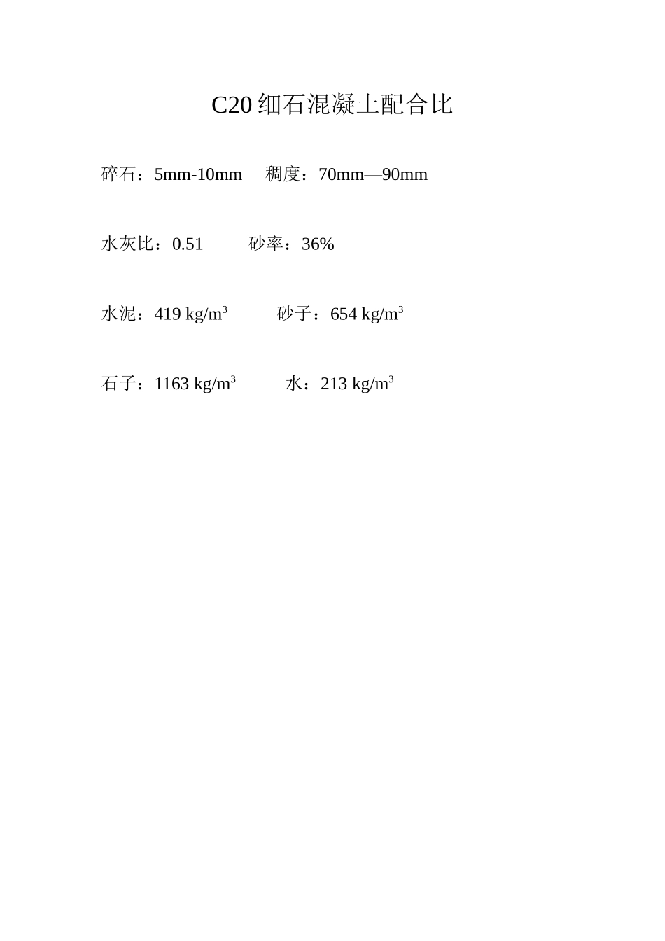 C20细石混凝土配合比.doc_第1页