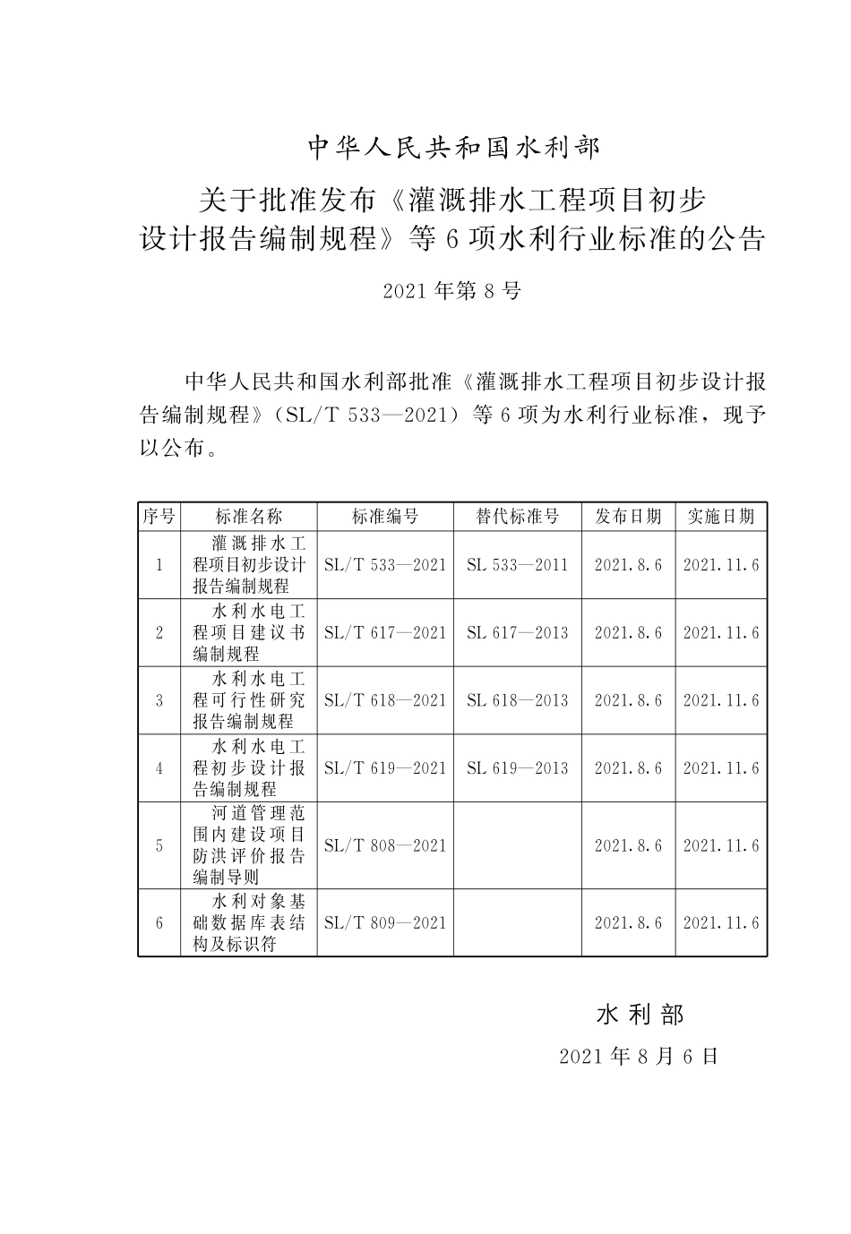 SLT 619-2021水利水电工程初步设计报告编制规程.pdf_第2页