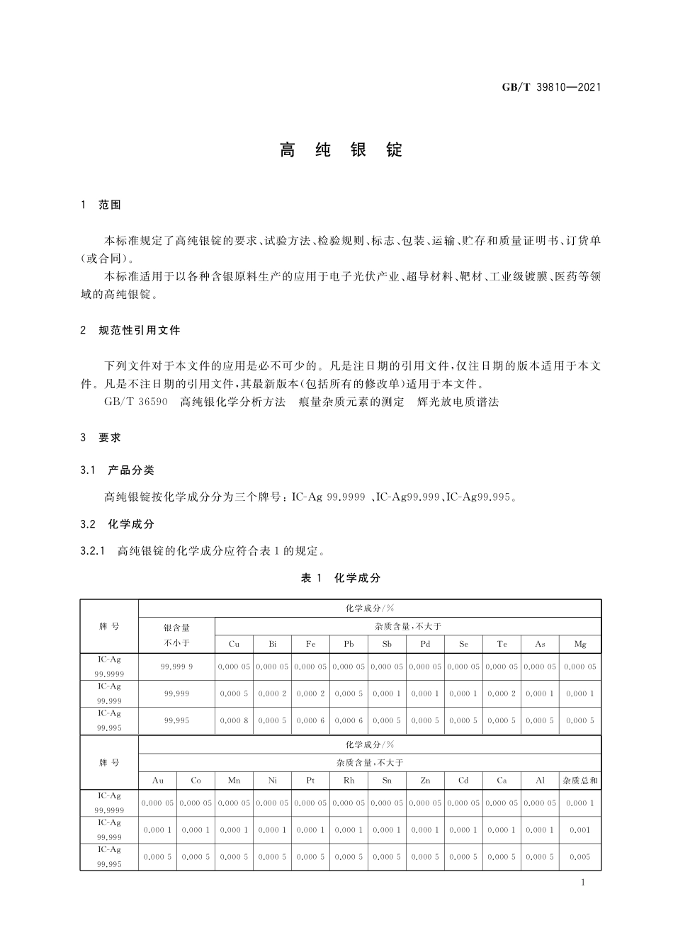 GB／T 39810-2021 高纯银锭.pdf_第3页