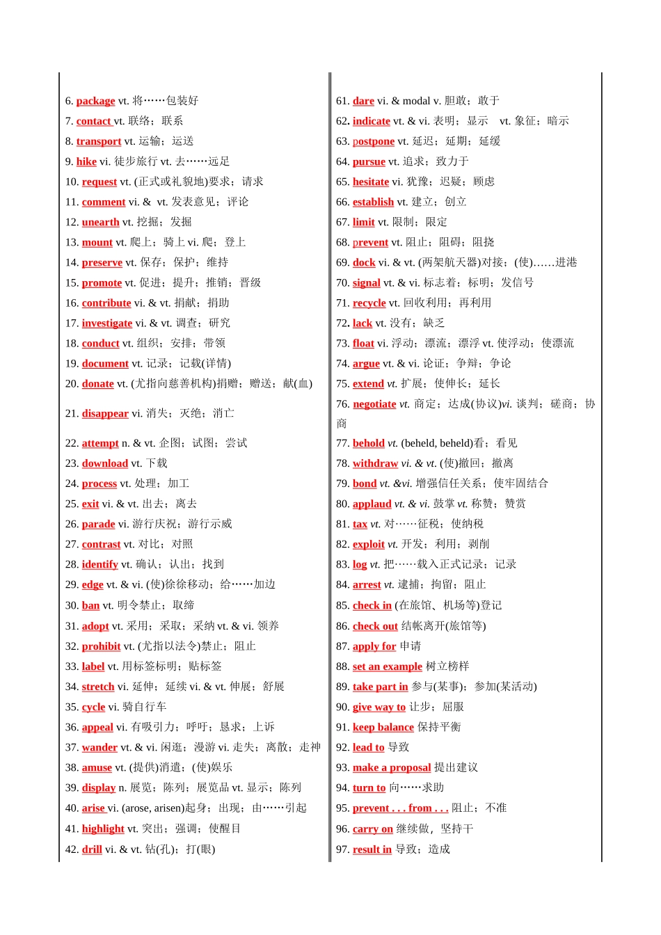 词汇清单02教材核心词汇清单（背诵版）（全国通用）.docx_第2页