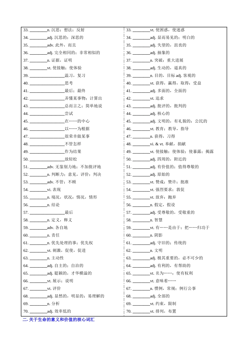 词汇清单04教材核心词汇清单(北师大版默写版)(全国通用).docx_第2页