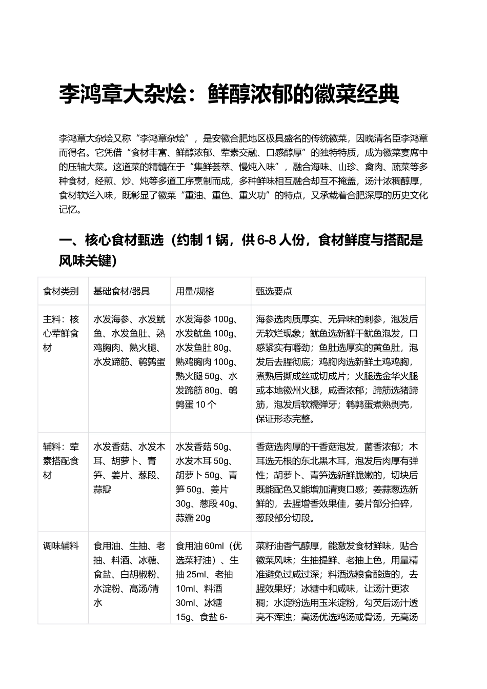 李鸿章大杂烩：鲜醇浓郁的徽菜经典.docx_第1页