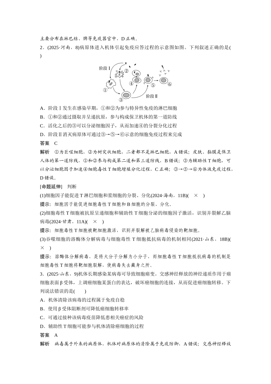 第一部分专题六必备整合3免疫调节.docx_第3页