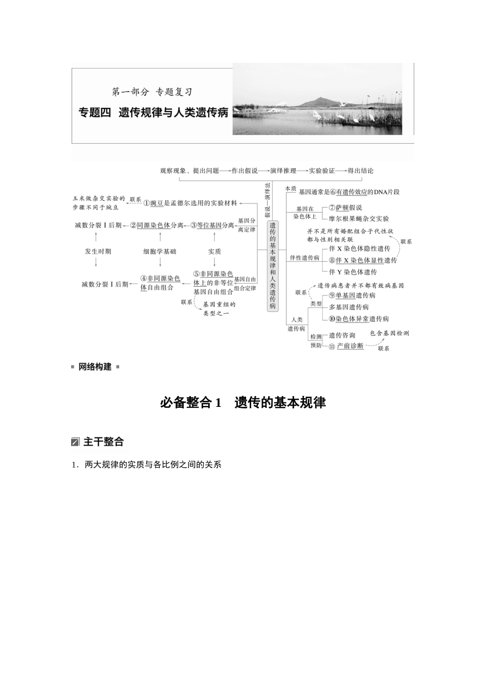 第一部分专题四必备整合1遗传的基本规律.docx_第1页