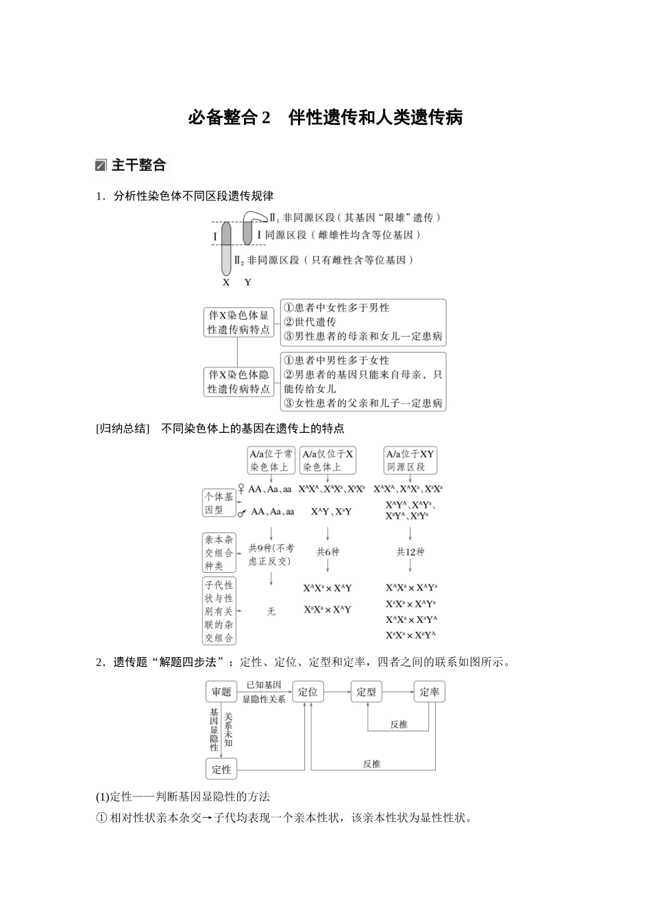 第一部分专题四必备整合2伴性遗传和人类遗传病.docx_第1页